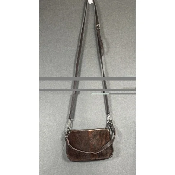 Montana West Crossbody Bag Womens Brown Genuine Leather Hair-On Hide Western - Picture 5 of 16